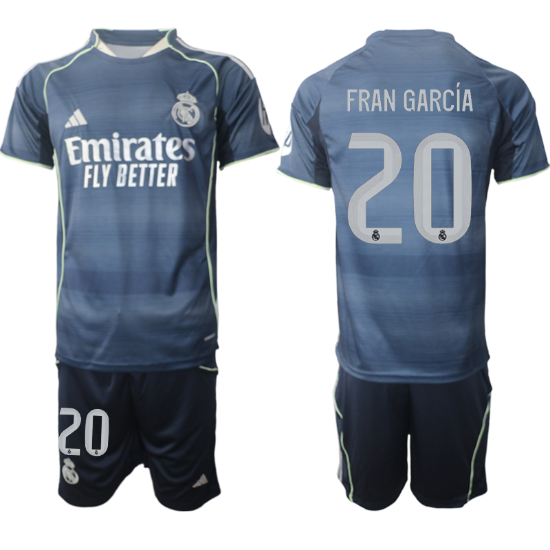 Men 2025-2026 Club Real Madrid away Blue 20 Soccer Jersey